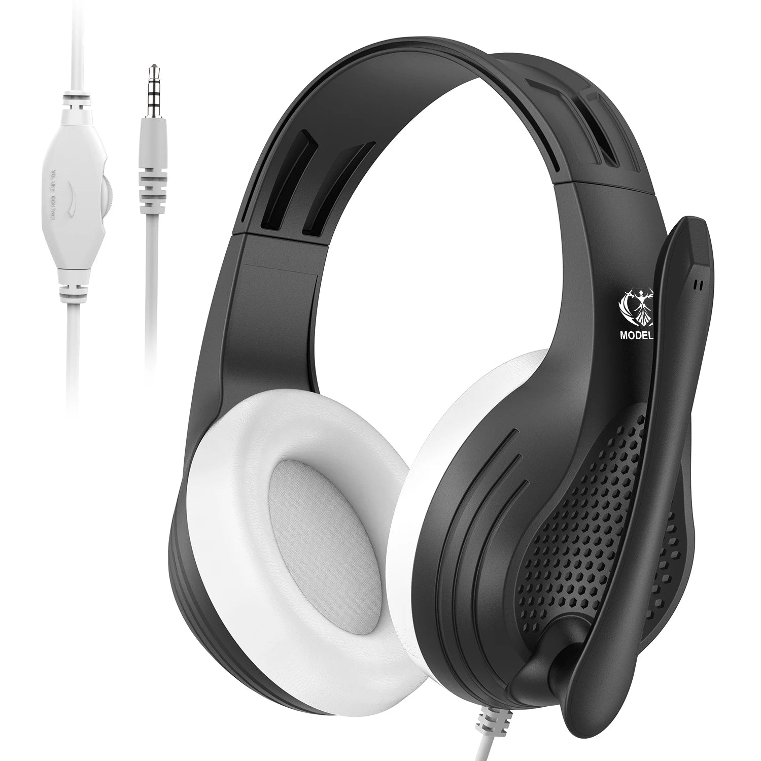 3.5mm Wired Over-Ear Headphones with Mic, Noise Cancelling, Stereo Bass Gaming