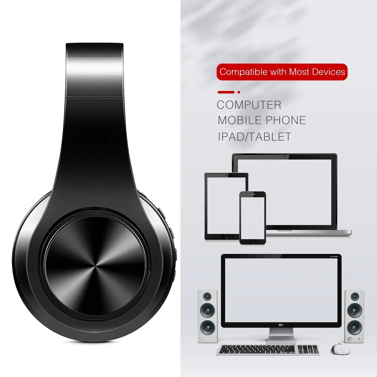Wireless Bluetooth Stereo Headset Upgrading Sports Overhead Earphone
