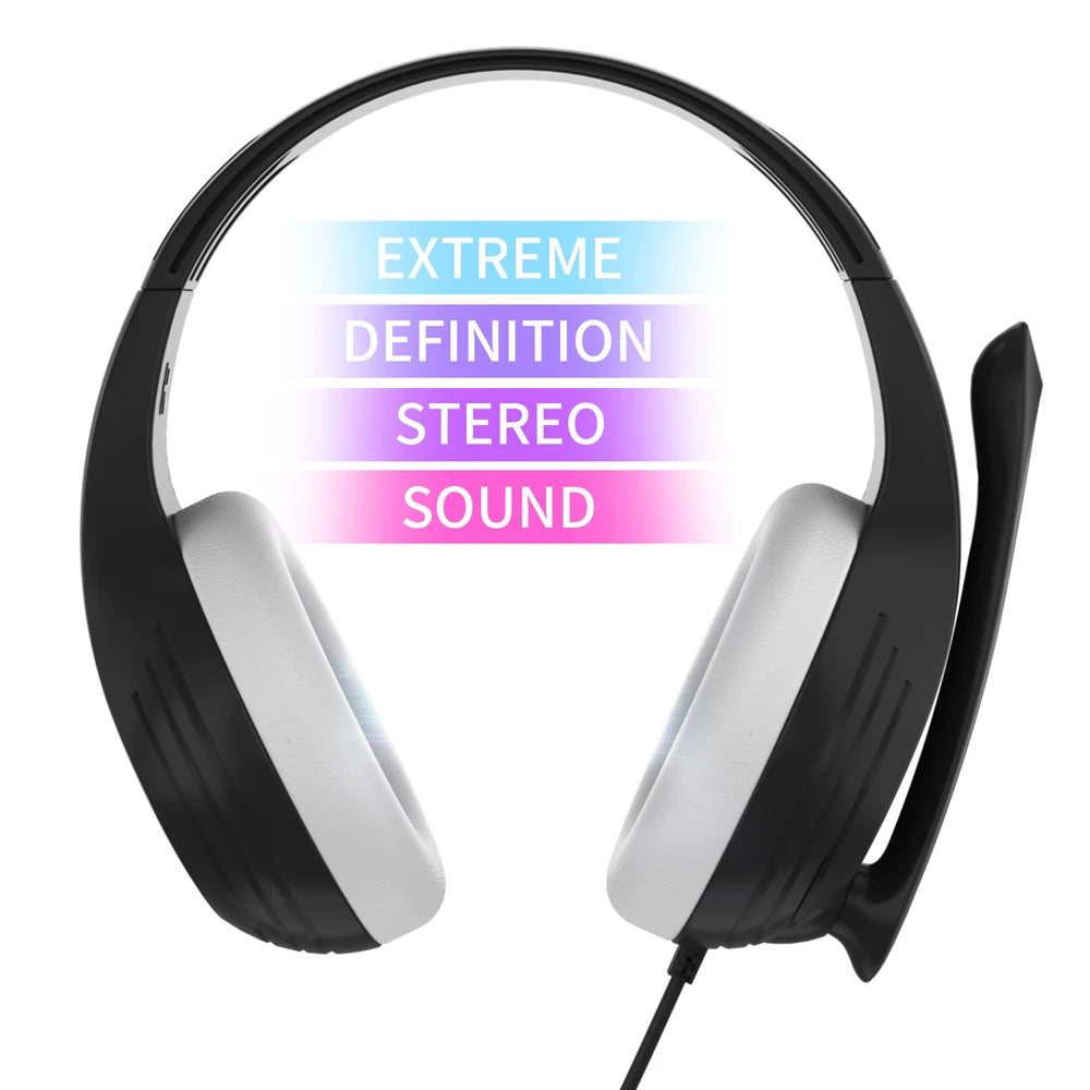 3.5mm Wired Over-Ear Headphones with Mic, Noise Cancelling, Stereo Bass Gaming
